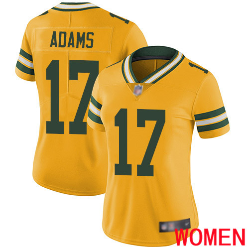 Green Bay Packers Limited Gold Women 17 Adams Davante Jersey Nike NFL Rush Vapor Untouchable
